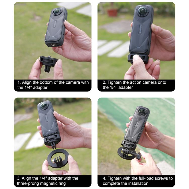 1/4 inch Screw Adjustable ABS Action Camera Tripod Adapter