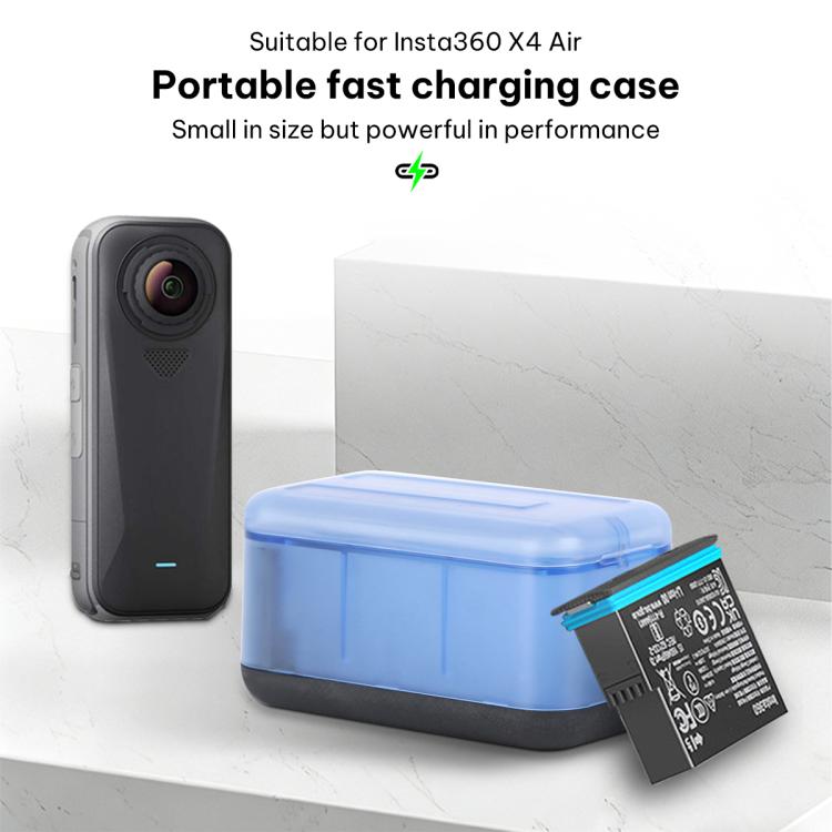 For Insta360 X4 Air Dual-Channel Battery Charger Storage Box Charging Hub With LED Indicators, For Insta360 X4 Air (Transparent)