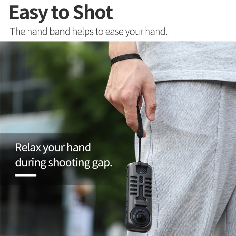 For Insta360 X4 Sunnylife Graphene Case High Thermal Conductivity Protective Case with Hand Strap, Graphene Case