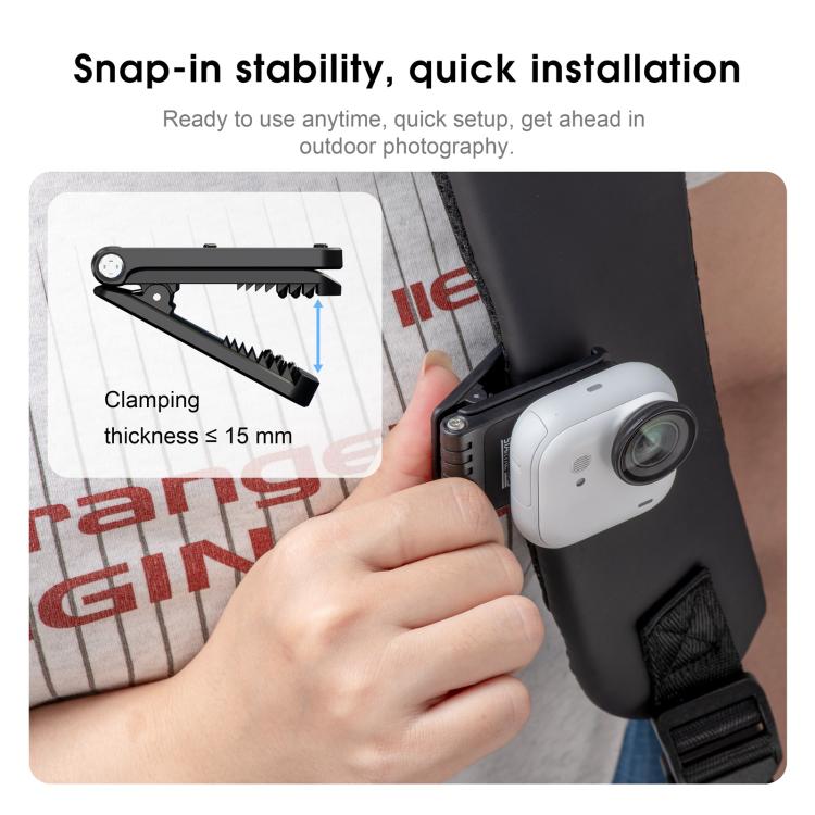For Insta360 GO Ultra STARTRC Magnetic Clip Mount Multi-Angle Hands-Free POV Clip, Magnetic Clip
