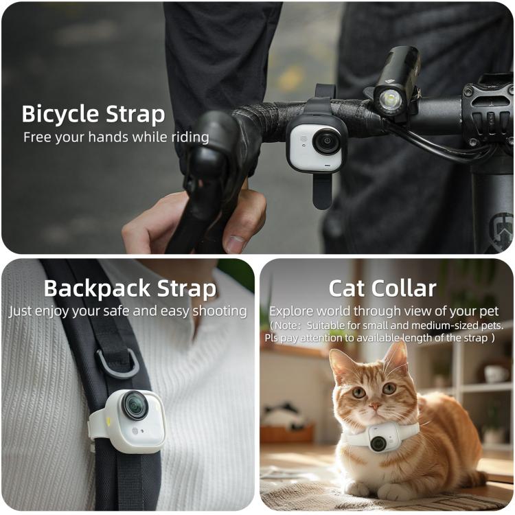 For Insta360 GO Ultra Sunnylife Expansion Band Strap Silicone Protective Cover Wristband Backpack Bicycle Stripe Cat Collar
