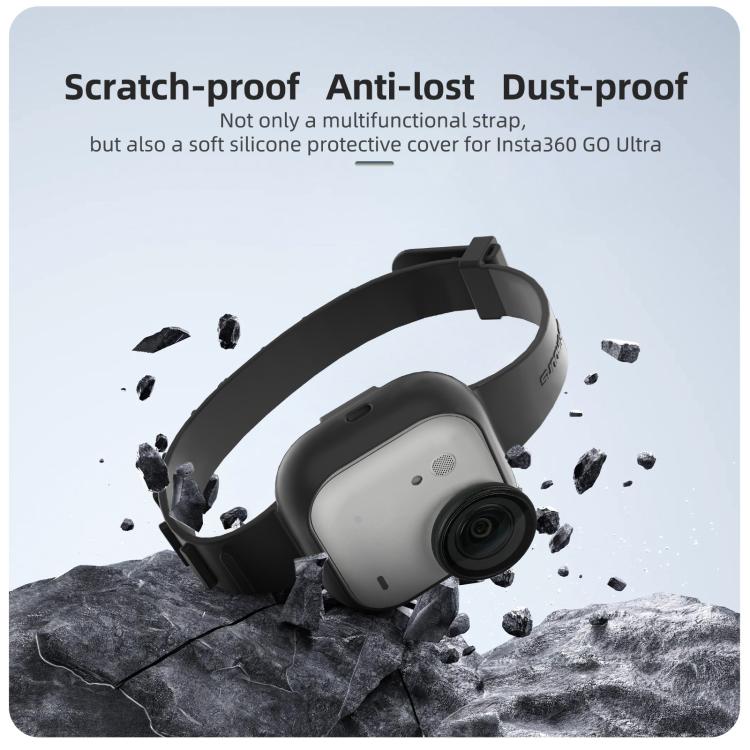 For Insta360 GO Ultra Sunnylife Expansion Band Strap Silicone Protective Cover Wristband Backpack Bicycle Stripe Cat Collar, For Insta360 GO Ultra