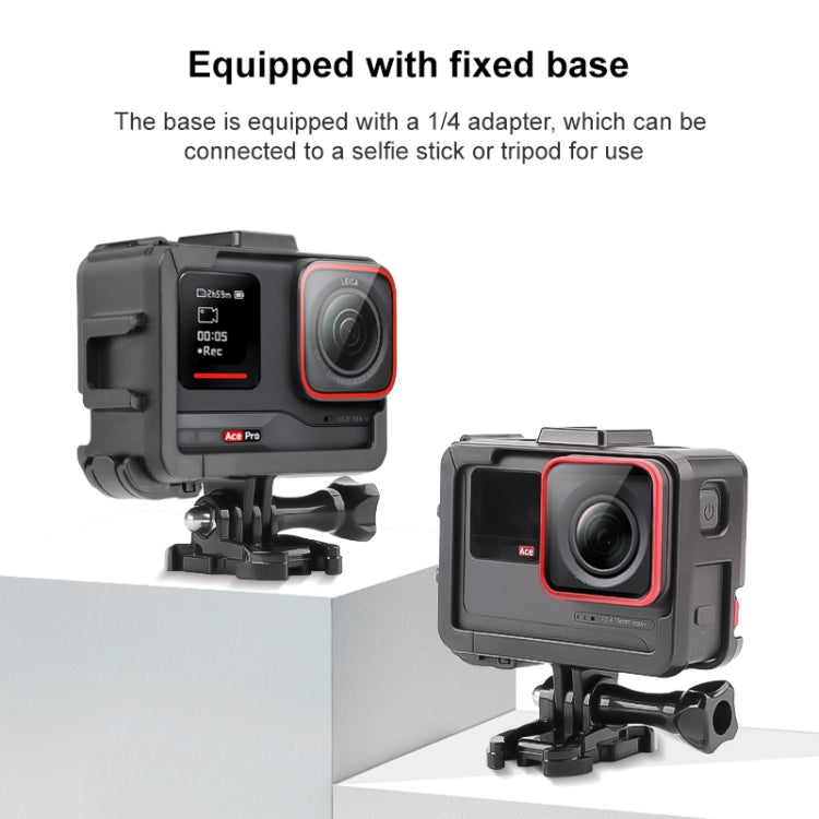 For Insta360 Ace / Ace Pro PC Cage Expansion Adapter Frame with Dual Cold Shoe Bases