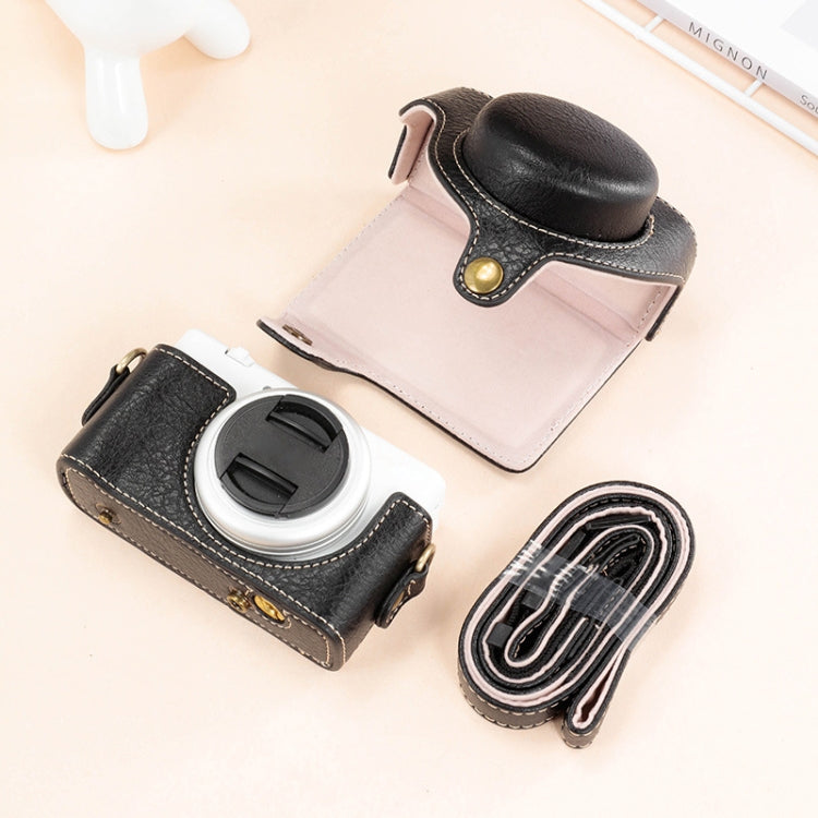 For Sony ZV-1F / ZV1M2 Full Body Camera PU Leather Case Bag with Strap, For Sony ZV-1F / ZV1M2