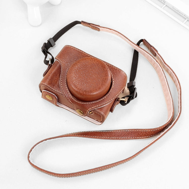 For Sony ZV-1F / ZV1M2 Full Body Camera PU Leather Case Bag with Strap, For Sony ZV-1F / ZV1M2