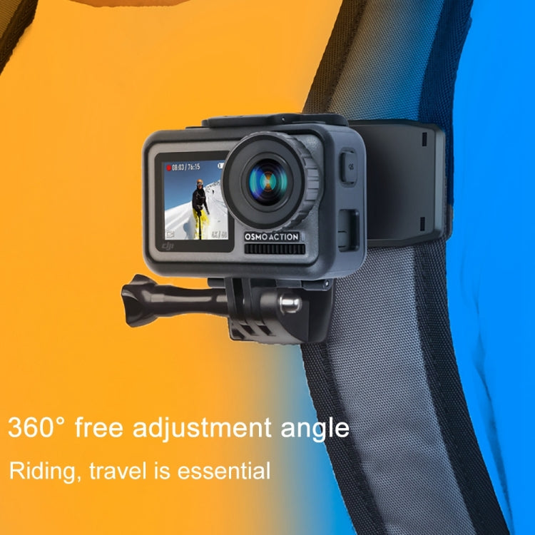 RUIGPRO 360 Degree Rotation Backpack Rec-Mounts Clip Clamp Mount + Phone Clamp for GoPro, Insta360, DJI and Other Action Cameras