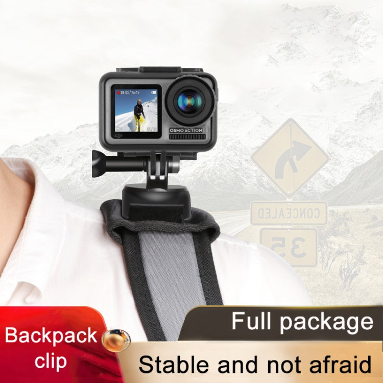 RUIGPRO Hook and Loop Fastener Backpack Rec-Mounts Clip Clamp Mount with Screw for GoPro, Insta360, DJI and Other Action Cameras