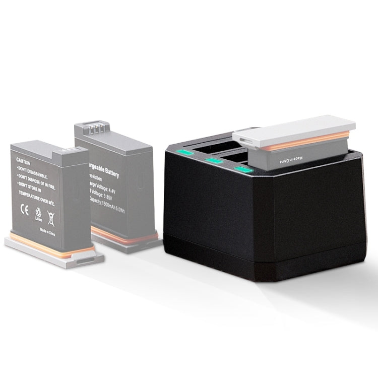 USB Triple Batteries Charger with LED Indicator Light for DJI OSMO Action