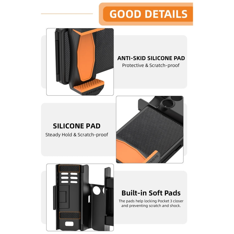 For DJI OSMO Pocket 3 Sunnylife OP3-AD744 Expanded Phone Clamp Holder with Storage Case