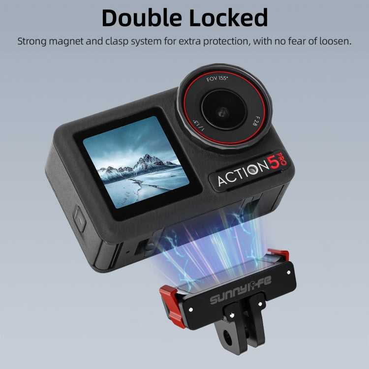 For DJI Osmo Action 5 Pro / 4 / 3 Sunnylife Foldable Magnetic Quick Release Mount Action Camera Selfie Stick Tripod Adapter Cam Stand