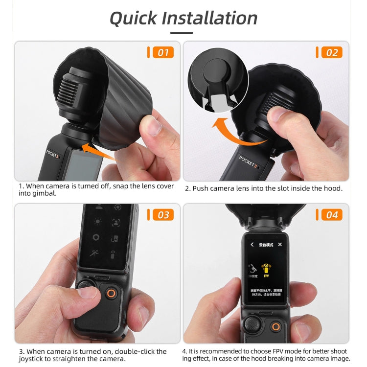 For DJI OSMO Pocket 3 Sunnylife Sunshade Lens Protective Cover Hood