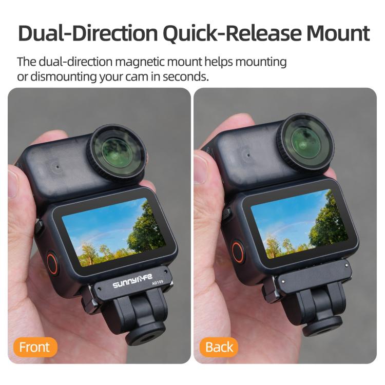 For DJI Osmo 360 Sunnylife Dual-Direction Magnetic Quick Release Adapter Mount