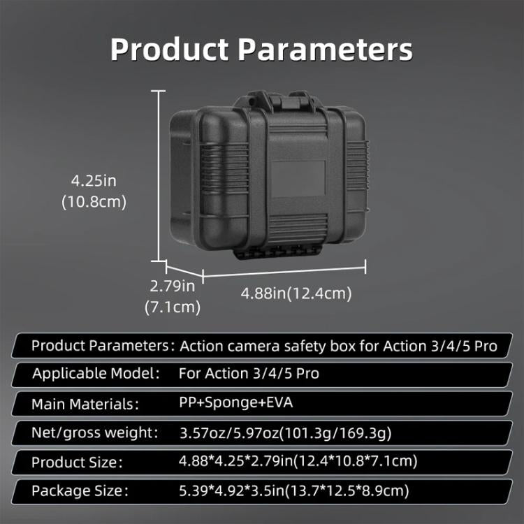 For DJI OSMO Action 5 Pro / 4 / 3 Camera Hard Storage Box Bag Protective Case