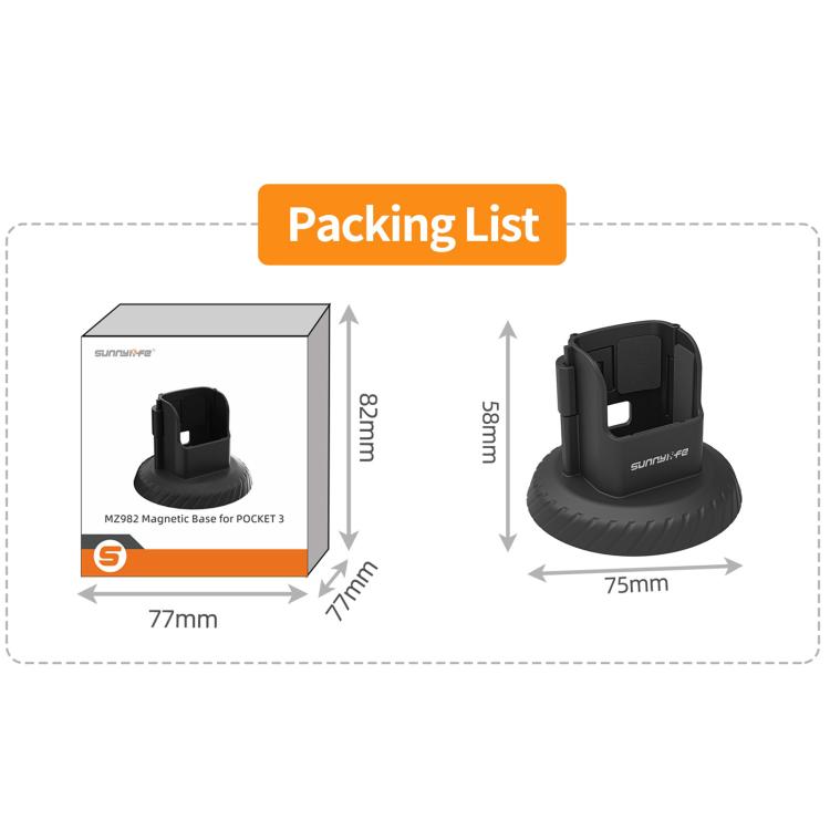 For DJI Osmo Pocket 3 Sunnylife Magnetic Base Mount Tabletop Base Stand Holder