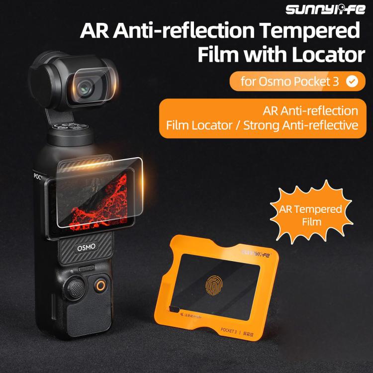 For DJI Osmo Pocket 3 Sunnylife Screen Protector AR Anti-reflection Tempered Glass Film with Film Locator