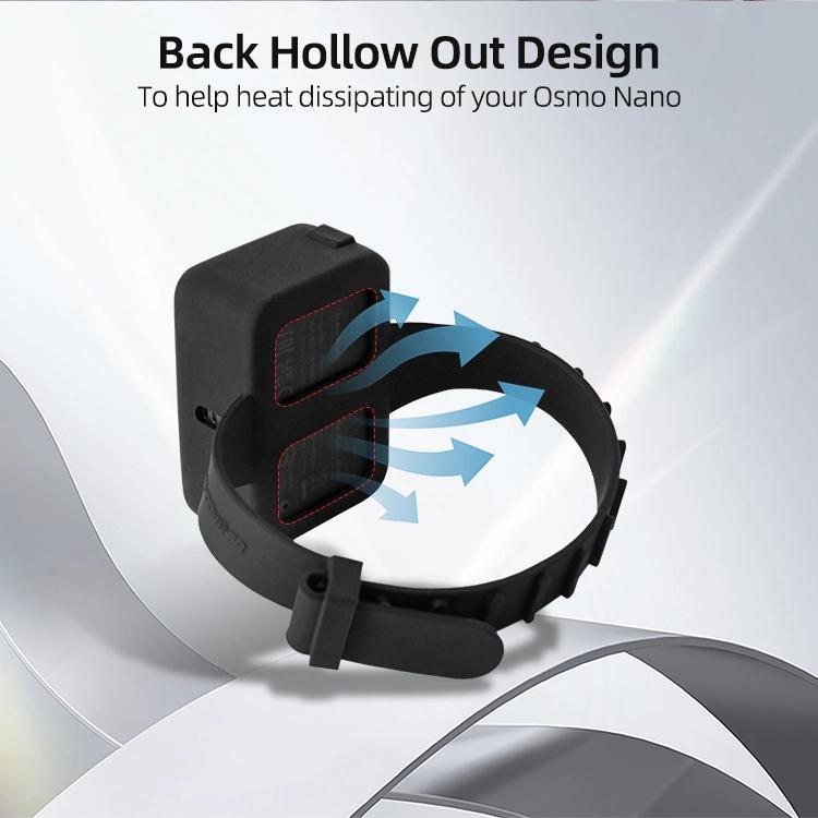 For DJI Osmo Nano Sunnylife Vision Dock Strap Wristband Expansion Band Silicone Protective Cover Bicycle Strap Cat Collar, For DJI Osmo Nano Vision Dock Cover