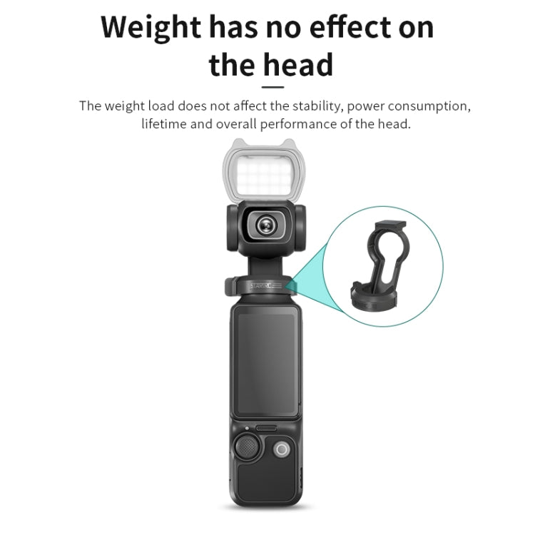 For DJI Pocket 3 STARTRC Cat-ears Magnetic Fill Light with Holder Clip Kit, Fill Light with Holder Clip