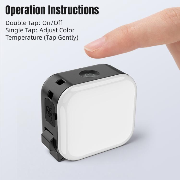 For DJI Osmo Pocket 3 STARTRC Cat Ears Magnetic Three Colors LED Fill Light with Fixed Clamp