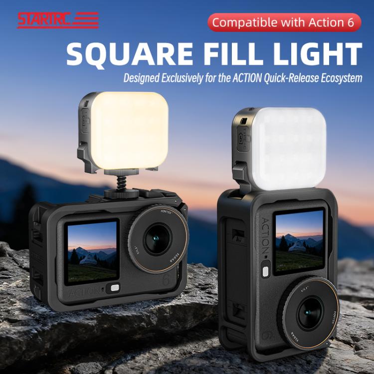For DJI Osmo Pocket 3 STARTRC Cat Ears Magnetic Three Colors LED Fill Light with Fixed Clamp