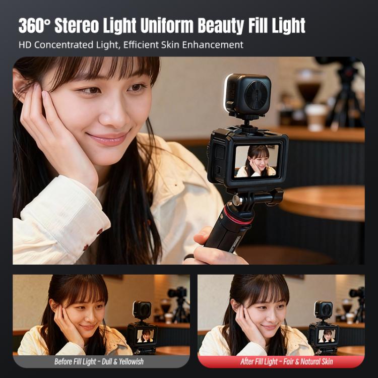 For DJI Osmo Pocket 3 STARTRC Cat Ears Magnetic Three Colors LED Fill Light with Fixed Clamp