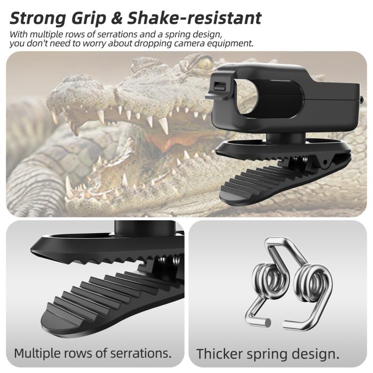 For DJI Osmo Nano Sunnylife Backpack Clip Action Camera Clamp 360 Degree Rotation Vertical-Horizontal Mount