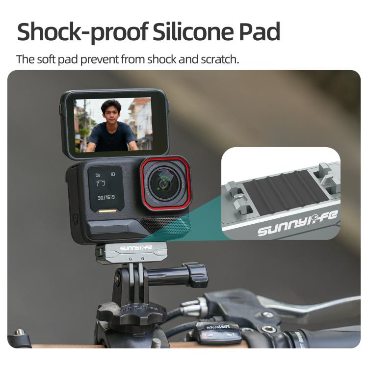 Sunnylife Metal Magnetic Quick Release Adapter Mount Action Camera Foldable Cam Stand 1/4 Adapter for Insta360 X5 / Ace / Ace Pro 2 / 1