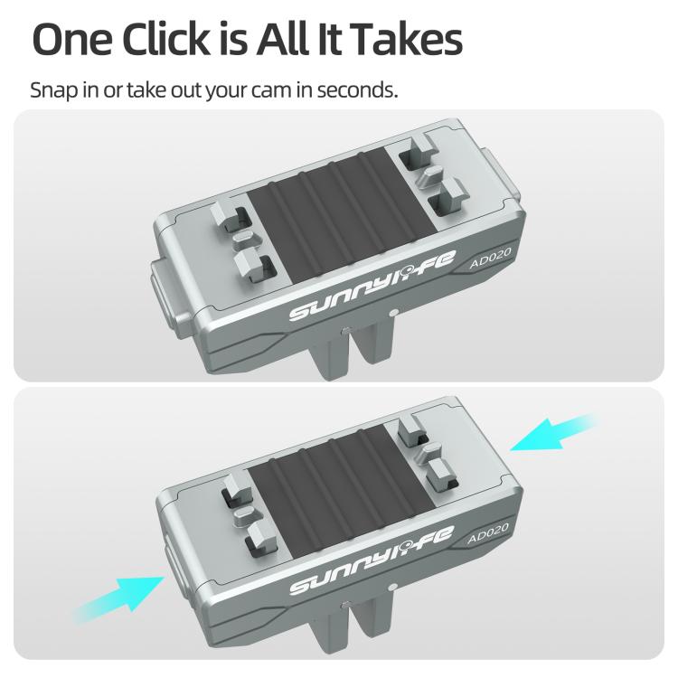 Sunnylife Metal Magnetic Quick Release Adapter Mount Action Camera Foldable Cam Stand 1/4 Adapter for Insta360 X5 / Ace / Ace Pro 2 / 1