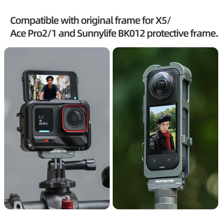 Sunnylife Metal Magnetic Quick Release Adapter Mount Action Camera Foldable Cam Stand 1/4 Adapter for Insta360 X5 / Ace / Ace Pro 2 / 1