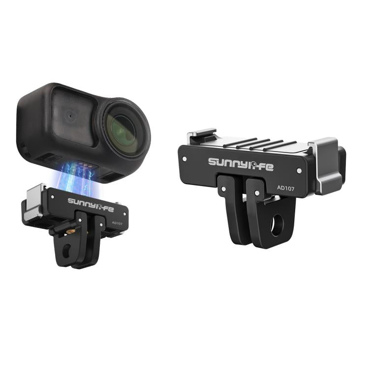 For DJI Osmo 360 Sunnylife Dual-Direction Magnetic Mount Quick-Release 1/4 Screw Foldable 2-prong Design Adapter Mount