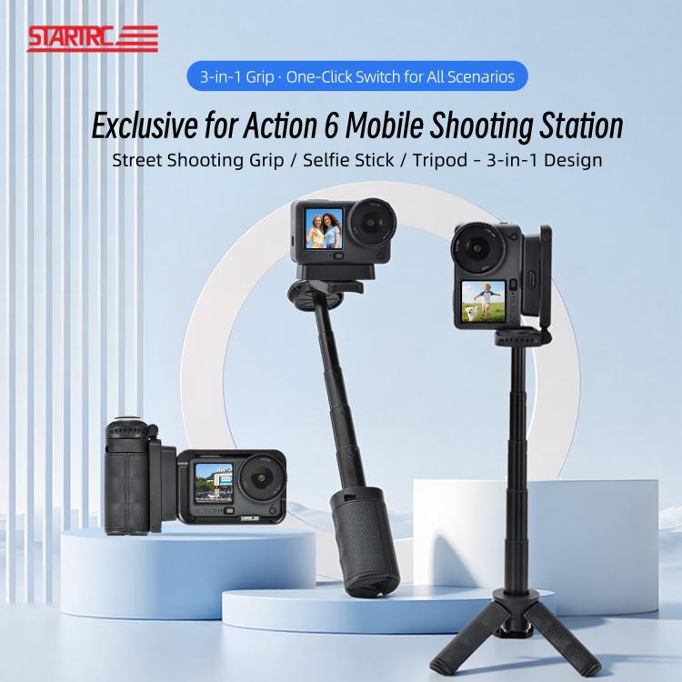 STARTRC 3-in-1 Action Camera Grip with Remote Tripod Stand