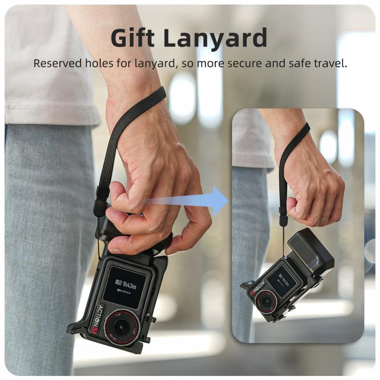 Sunnylife Street Photography Handle Ergonomic Hand Grip Quick Release Shutter Handle For DJI Action 5 Pro / 4 / 3