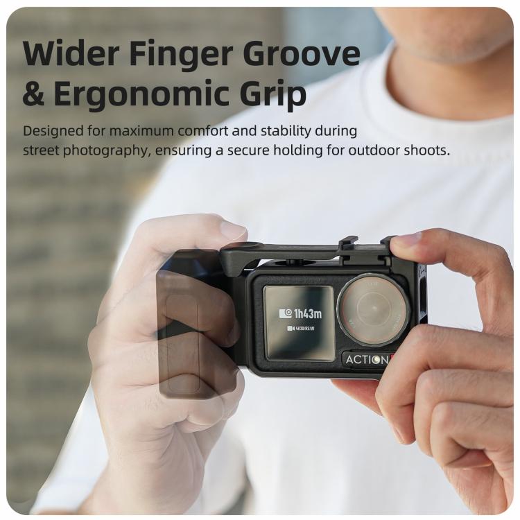 Sunnylife Street Photography Handle Ergonomic Hand Grip Quick Release Shutter Handle For DJI Action 5 Pro / 4 / 3