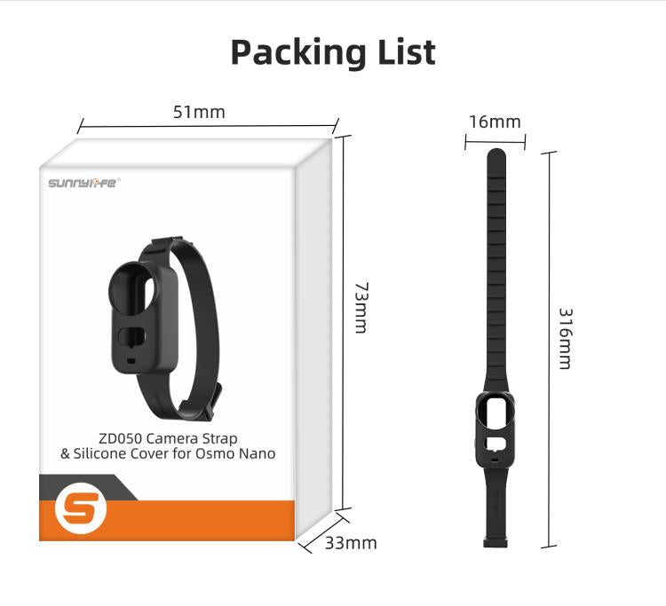 For DJI Osmo Nano Sunnylife Wristband Expansion Band Silicone Protective Cover Backpack Bicycle Strap Cat Collar