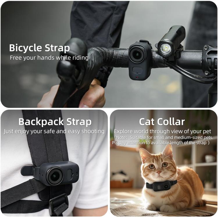 For DJI Osmo Nano Sunnylife Wristband Expansion Band Silicone Protective Cover Backpack Bicycle Strap Cat Collar