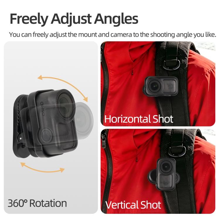 For DJI Osmo Nano Sunnylife Magnetic Backpack Clip Adjustable Action Camera Clamp Quick-Release Mount, ON-MJ244 For DJI Osmo Nano