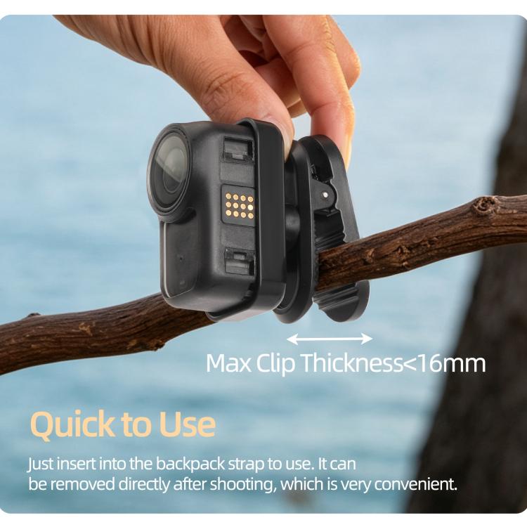 For DJI Osmo Nano Sunnylife Magnetic Backpack Clip Adjustable Action Camera Clamp Quick-Release Mount, ON-MJ244 For DJI Osmo Nano