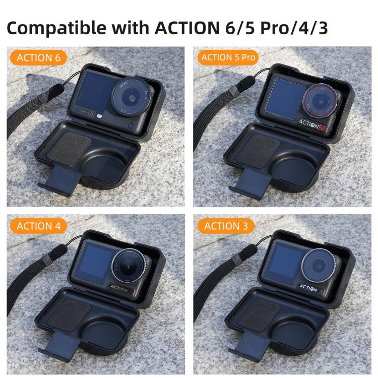 Sunnylife Portable Protective Cover Shock-proof Dust-proof Storage Box with Lanyard for DJI Osmo Action 6 / 5 Pro / 4 / 3, For DJI Osmo Action 6 / 5 Pro / 4 / 3