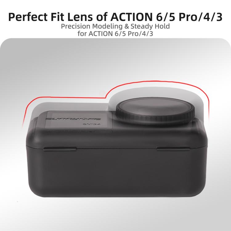 Sunnylife Portable Protective Cover Shock-proof Dust-proof Storage Box with Lanyard for DJI Osmo Action 6 / 5 Pro / 4 / 3, For DJI Osmo Action 6 / 5 Pro / 4 / 3