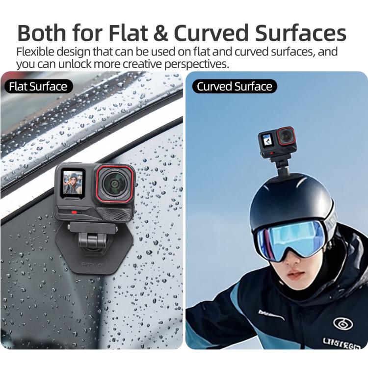 Sunnylife Magnetic Flexible Adhesive Helmet Mount Base Quick-Release Action Camera Holder For Insta360 X4 Air / X5 / Ace / Ace Pro 2 / 1, For Insta360 X4 Air / X5 / Ace / Ace Pro 2 / 1