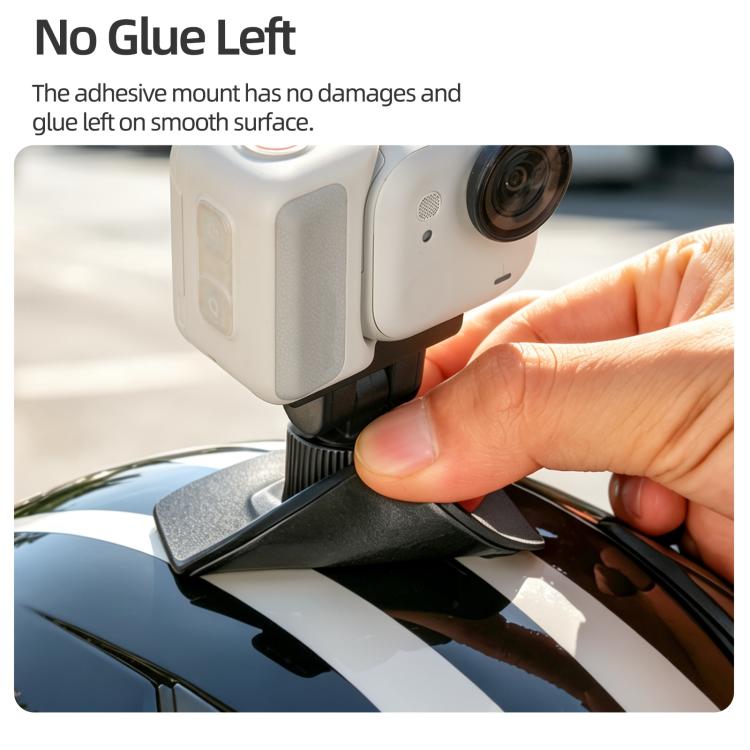 For Insta360 GO Ultra Sunnylife Magnetic Flexible Adhesive Helmet Mount Base Quick-Release Action Camera Holder, For Insta360 GO Ultra