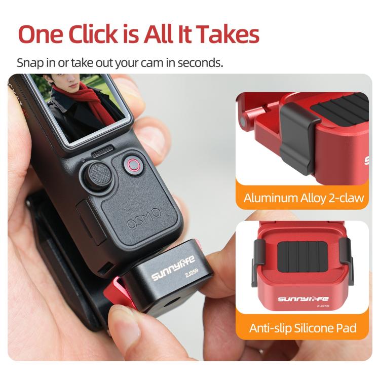 For DJI Osmo Pocket 4P / 4 / 3 Sunnylife Metal Quick-Release Magnetic Mount Tabletop Base Bracket Angles Adjustable Stand, OP4-ZJ259