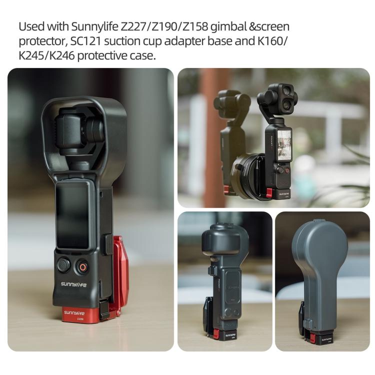 For DJI Osmo Pocket 4P / 4 / 3 Sunnylife Metal Quick-Release Magnetic Mount Tabletop Base Bracket Angles Adjustable Stand, OP4-ZJ259