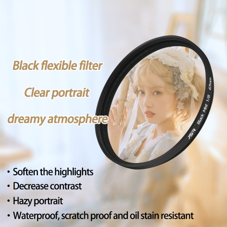 JSR Black Mist Filter Camera Lens Filter, 37mm, 43mm, 46mm, 49mm, 52mm, 55mm, 58mm, 62mm, 67mm, 72mm, 77mm, 82mm