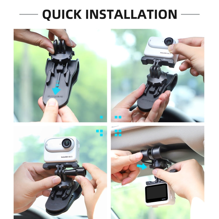 Sunnylife ZJ585 Sun Visor Camera Mount Quick Release Holder 360 Degree Rotating Vlog Bracket