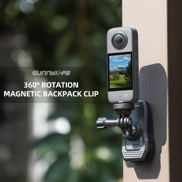 Sunnylife 360 Degree Rotation Swivel Backpack Clip Magnetic Suction Action Camera Mount, ZJ666
