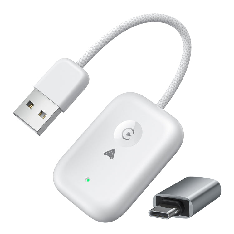 2 in 1 Apple CarPlay / Android Auto USB, Type-C Dual Ports Wired to Wireless CarPlay Adapter