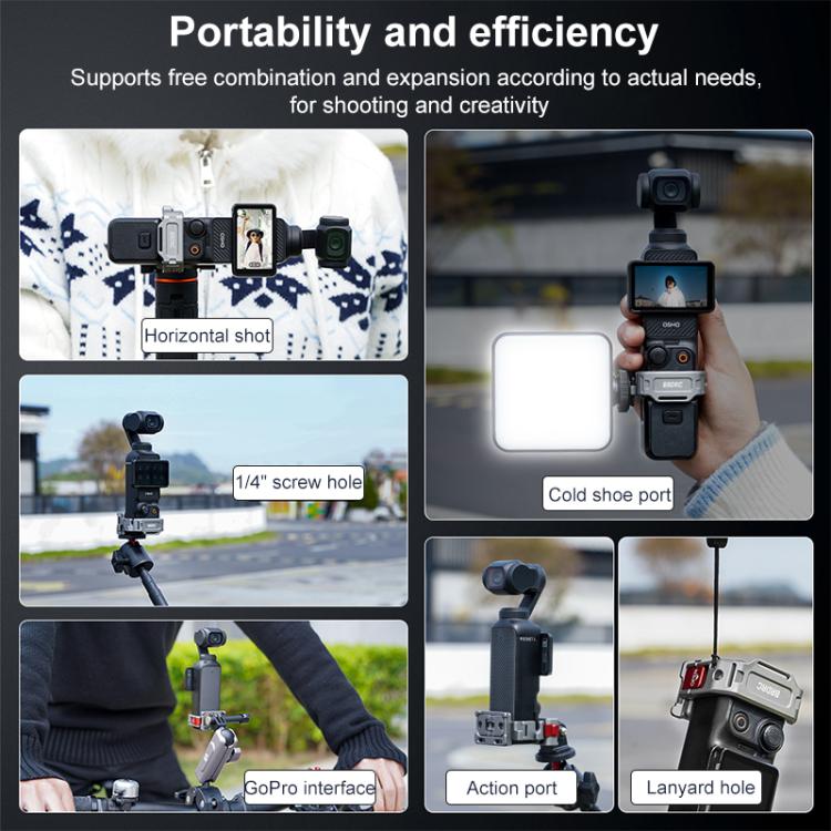 BRDRC Quick Assembly Multi-function Cold Shoe Extension Mount, For DJI Osmo Pocket 3