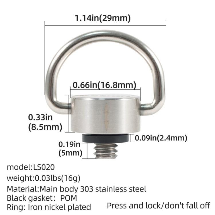 BEXIN LS020 Quick Release Plate Screws 1/4 inch C-Ring Adapter Mount Screws