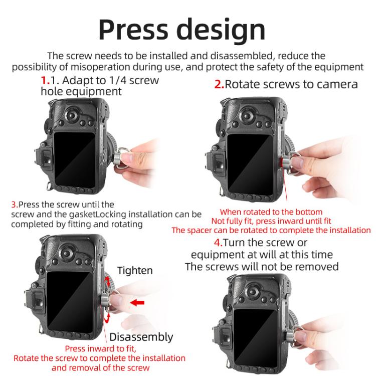 BEXIN LS020 Quick Release Plate Screws 1/4 inch C-Ring Adapter Mount Screws