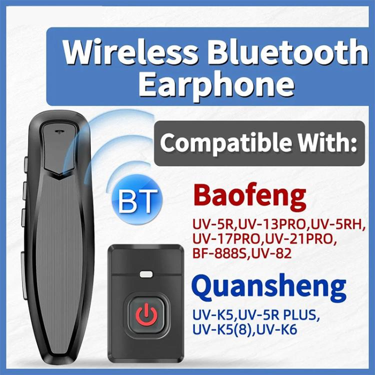 Walkie-talkie Bluetooth Wireless Earphone for Baofeng UV5R 888S / Quansheng UV K5 / K6